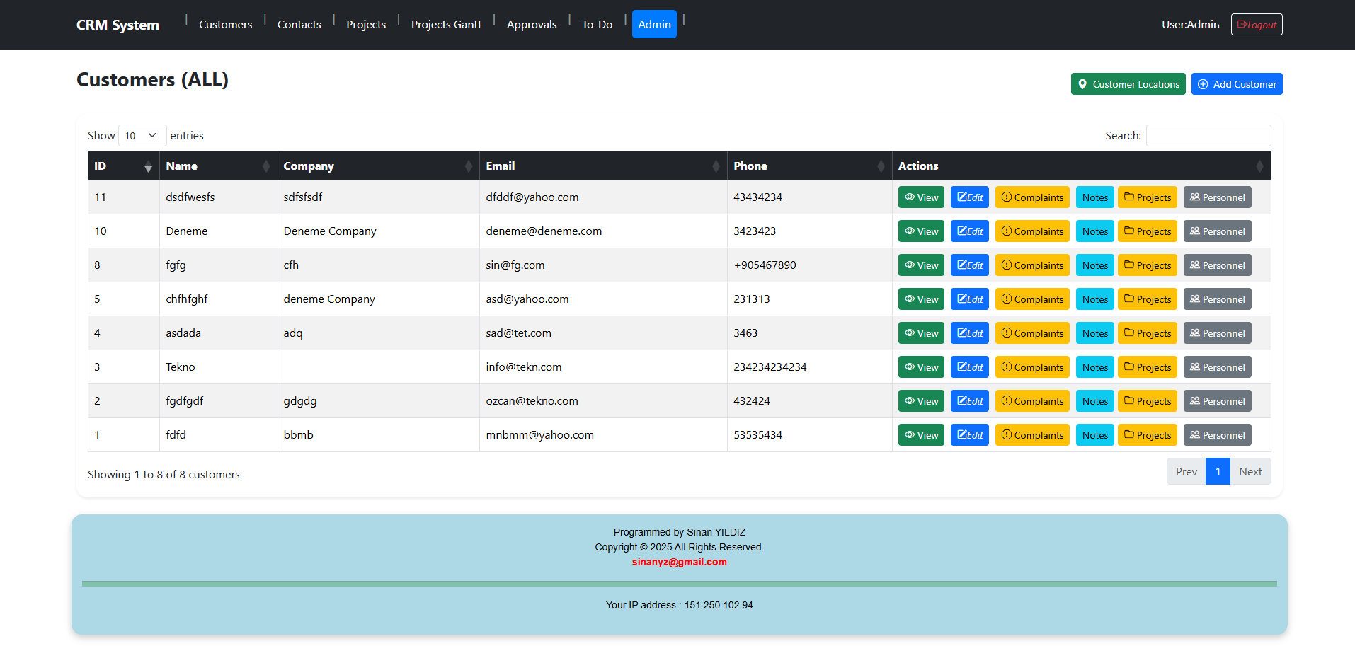 CRM Web tabanlı